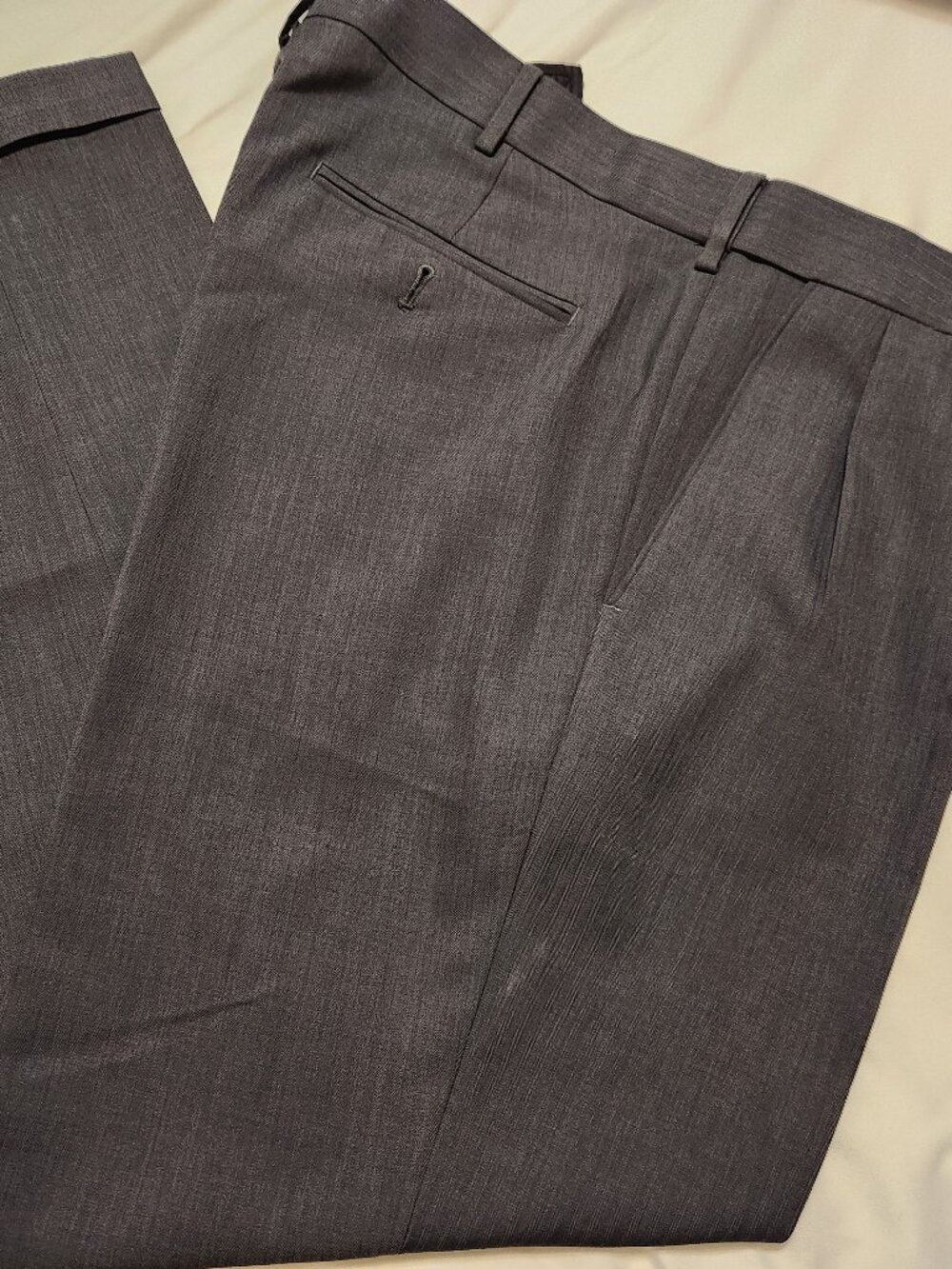 Croft & Barrow 34"x29" Grey Pleated Dress Pants